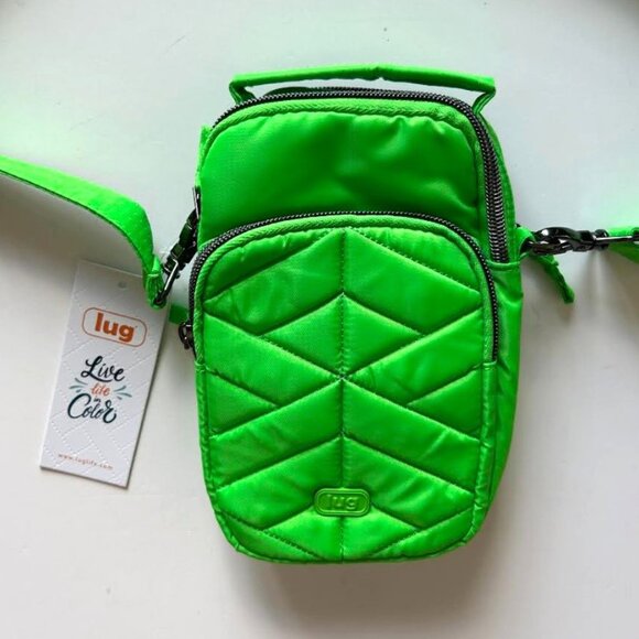 Lug Skeeter Mini 2 Convertible Crossbody Belt Bag Lime Green Tonal Bright Neon - Picture 6 of 10